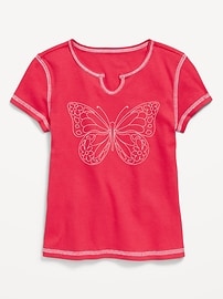 View large product image 3 of 4. Fitted Ribbed Graphic T-Shirt for Girls