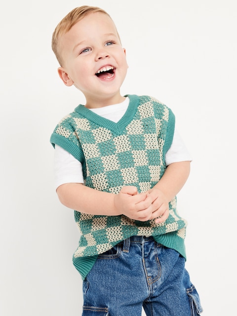 Oversized Sweater-Knit Vest for Toddler Boys