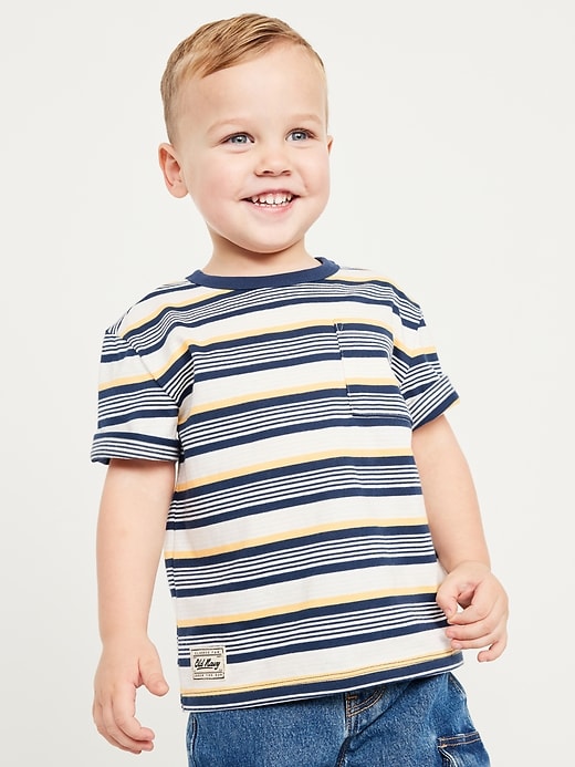 View large product image 1 of 2. Oversized Short-Sleeve Pocket T-Shirt for Toddler Boys