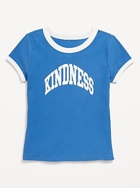 View large product image 3 of 4. Fitted Ribbed Graphic T-Shirt for Girls