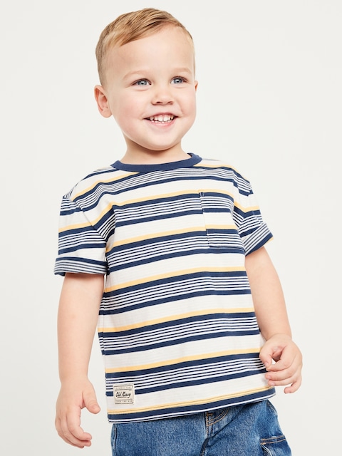 Oversized Short-Sleeve Pocket T-Shirt for Toddler Boys