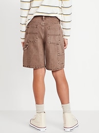 Image number 2 showing, Knee Length Baggy Carpenter Jean Shorts for Boys
