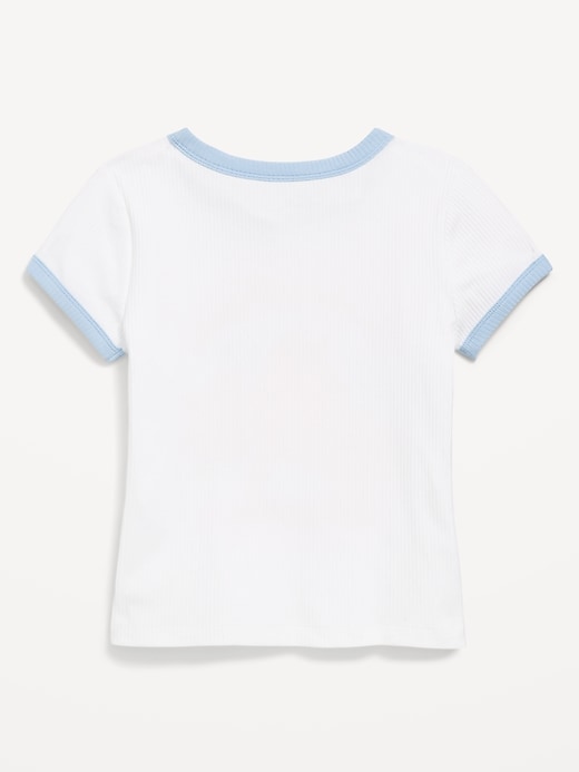 View large product image 2 of 3. Fitted Ribbed Ringer T-Shirt for Girls