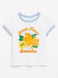 View large product image 3 of 3. Fitted Ribbed Ringer T-Shirt for Girls