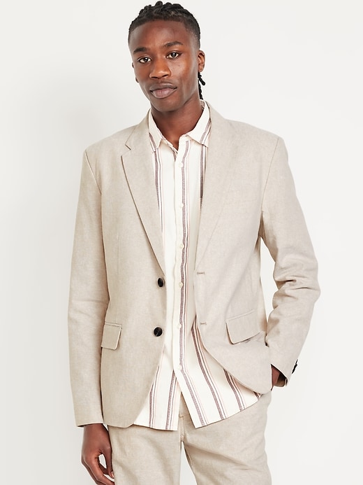 Image number 1 showing, Linen-Blend Blazer