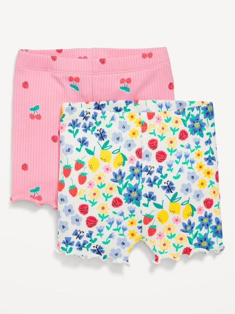 Rib-Knit Biker Shorts 2-Pack for Baby