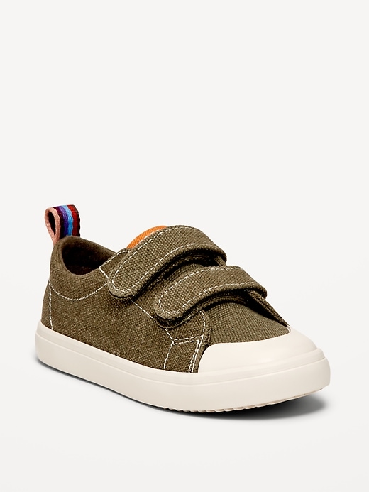 View large product image 1 of 2. Canvas Double Secure-Strap Sneakers for Toddler Boys