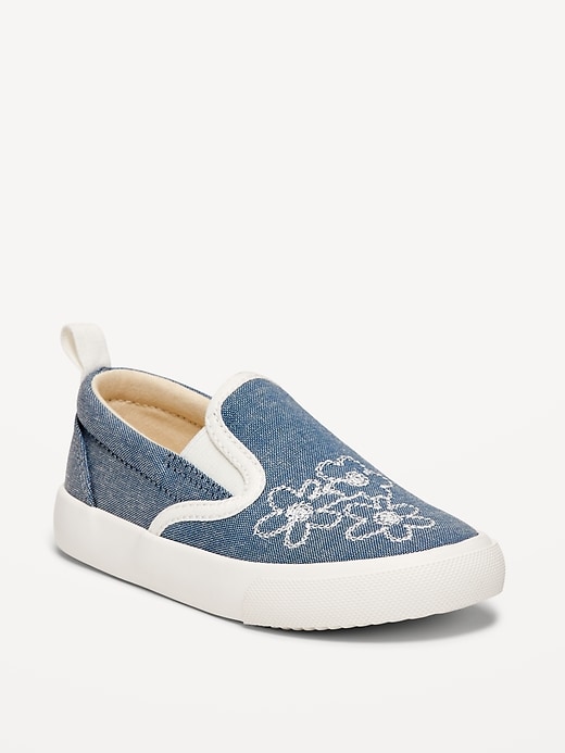 View large product image 1 of 2. Canvas Slip-On Sneakers for Toddler Girls