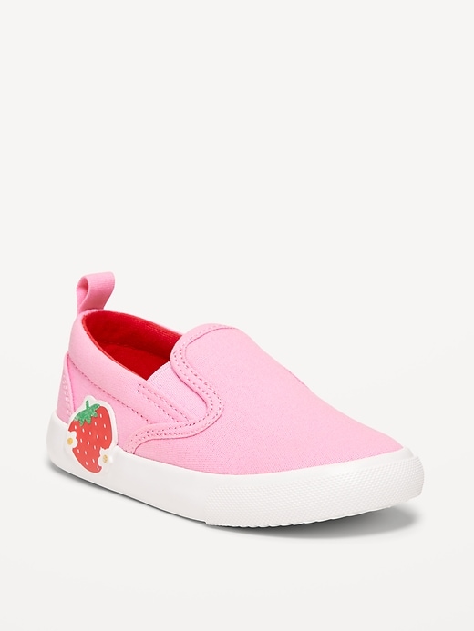 View large product image 1 of 2. Canvas Slip-On Sneakers for Toddler Girls