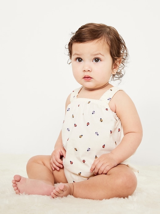 View large product image 1 of 2. Printed Sleeveless One-Piece Romper for Baby