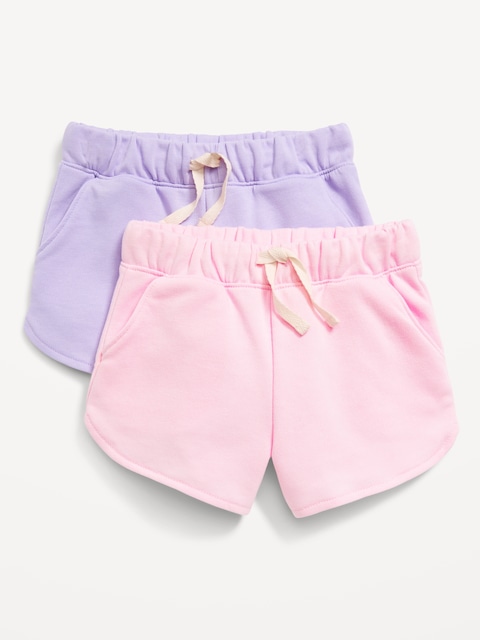 French-Terry Shorts 2-Pack for Toddler Girls - Oleander