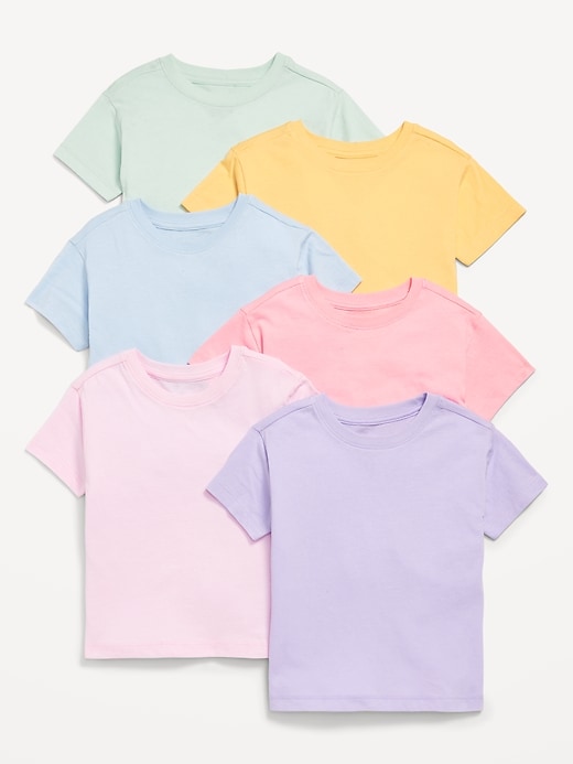 View large product image 1 of 2. Short-Sleeve T-Shirt 6-Pack for Toddler Girls