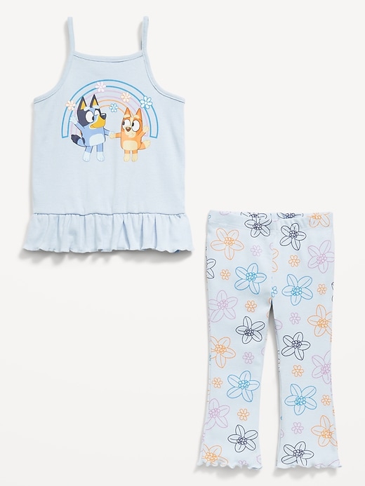 View large product image 2 of 3. Licensed Graphic Peplum Tank and Flare Pants Set for Toddler Girls