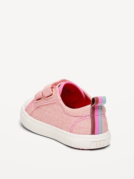 View large product image 2 of 2. Double Secure-Strap Twill Sneakers for Toddler Girls