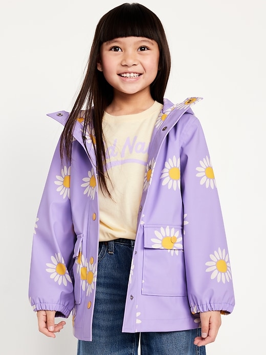 View large product image 1 of 1. Oversized Water-Resistant Hooded Jacket for Girls