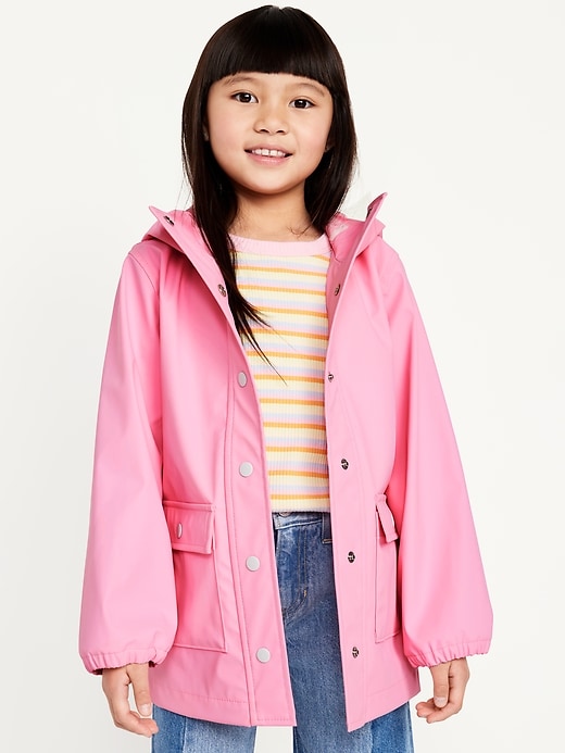 View large product image 1 of 1. Oversized Water-Resistant Hooded Jacket for Girls