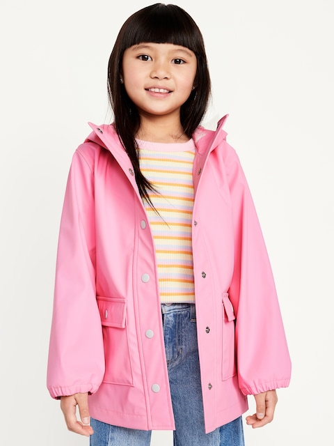 Oversized Water-Resistant Hooded Jacket for Girls