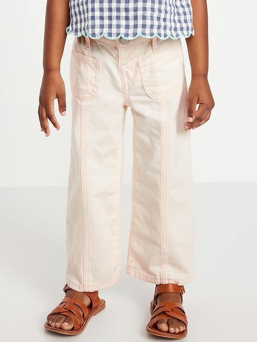 View large product image 2 of 3. High-Waisted Baggy Mariner Wide-Leg Jeans for Toddler Girls