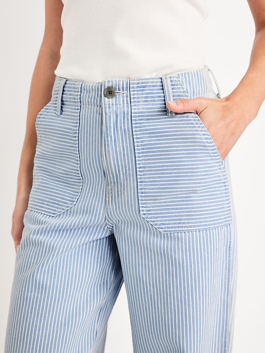 Image number 8 showing, High-Waisted Baggy Wide-Leg Trouser Jeans