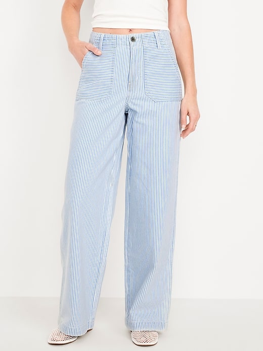 Image number 2 showing, High-Waisted Baggy Wide-Leg Trouser Jeans