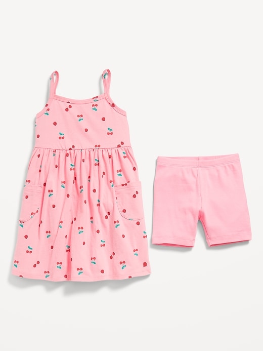 View large product image 2 of 2. Printed Sleeveless Dress and Biker Shorts Set for Toddler Girls