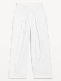 View large product image 4 of 4. High-Waisted Crinkle Wide-Leg Pants for Girls