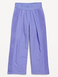 View large product image 4 of 4. High-Waisted Crinkle Wide-Leg Pants for Girls