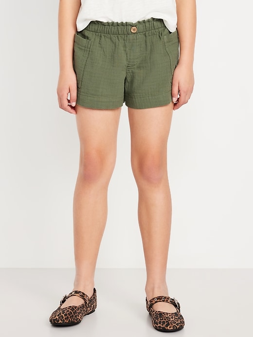 View large product image 1 of 4. Loose Double-Weave Utility Shorts for Girls