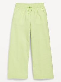 View large product image 4 of 4. High-Waisted Linen-Blend Wide-Leg Pants for Girls