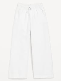 View large product image 4 of 4. High-Waisted Linen-Blend Wide-Leg Pants for Girls