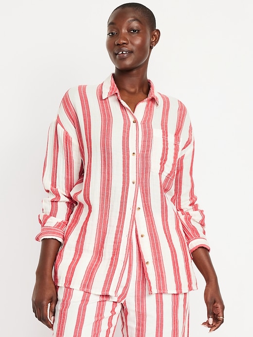 Image number 5 showing, Crinkle Gauze Button-Down Shirt