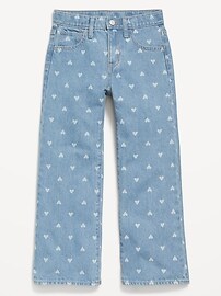 View large product image 4 of 5. Printed High-Waisted Baggy Wide-Leg Jeans for Girls