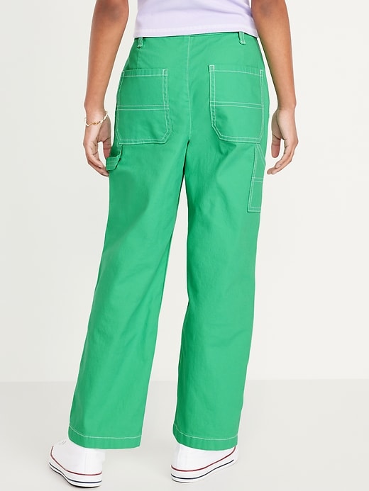 View large product image 2 of 4. Loose High-Waisted Carpenter Pants for Girls