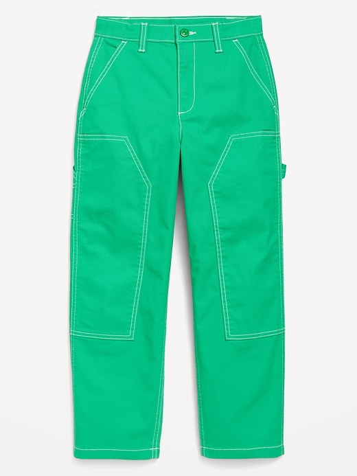 L'image numéro 4 présente Pantalon de menuisier ample à taille haute pour fille