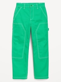 View large product image 4 of 4. Loose High-Waisted Carpenter Pants for Girls