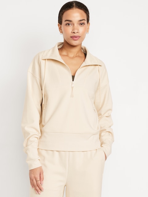 Dynamic Fleece Half-Zip Sweatshirt - Beige