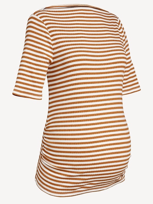 Image number 1 showing, Maternity Slit-Neck Ribbed Top