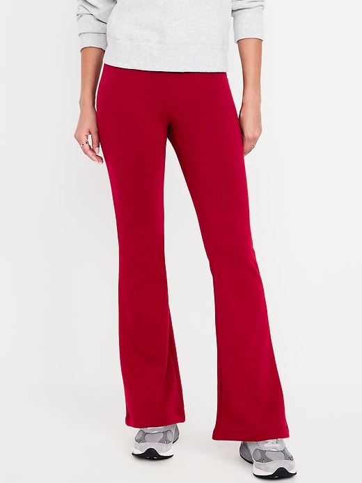 Image number 1 showing, High-Waisted Fleece-Lined Flare Leggings