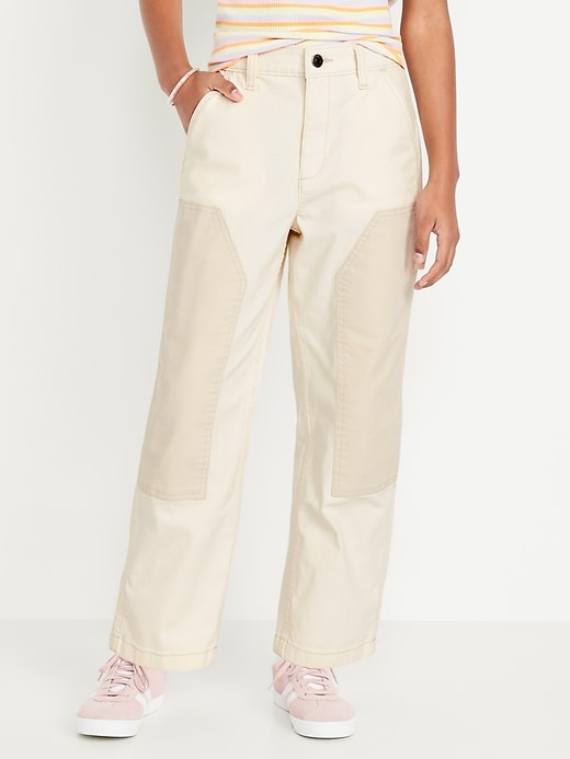 View large product image 1 of 4. Loose High-Waisted Carpenter Pants for Girls