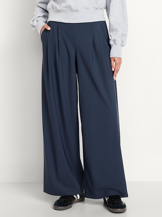 Image number 1 showing, Extra High-Waisted SleekTech Pleated Trousers