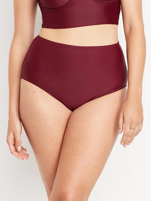 Image number 5 showing, Matte High-Waisted Bikini Swim Bottoms