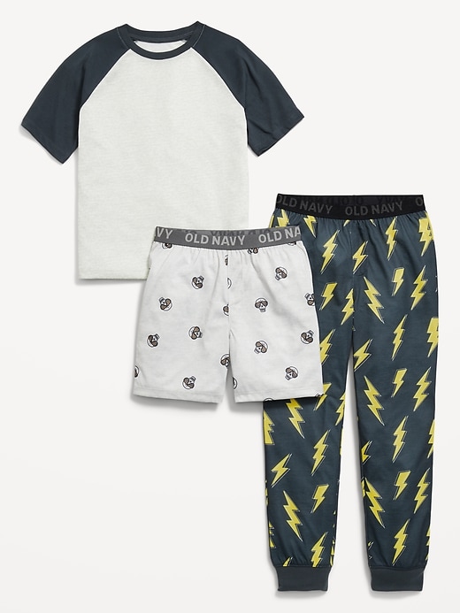 View large product image 1 of 3. 3-Piece Jersey-Knit Pajama Set for Boys