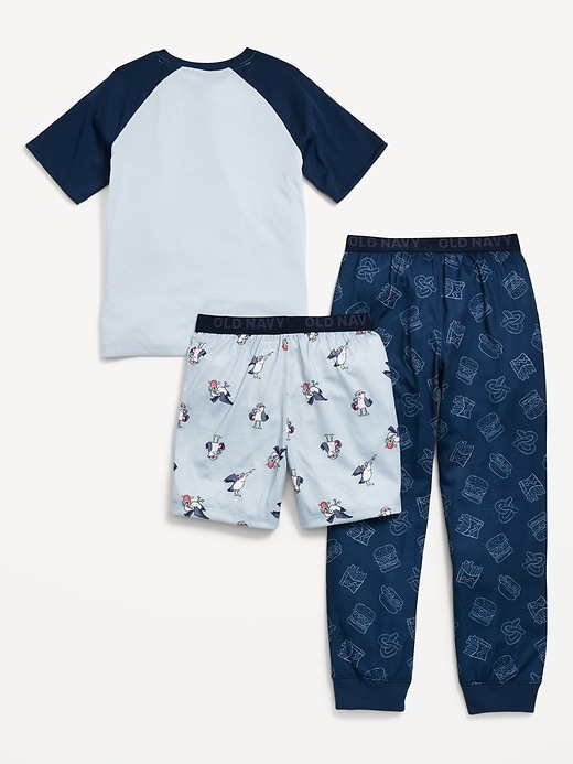 View large product image 2 of 2. 3-Piece Jersey-Knit Pajama Set for Boys