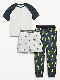 View large product image 3 of 3. 3-Piece Jersey-Knit Pajama Set for Boys