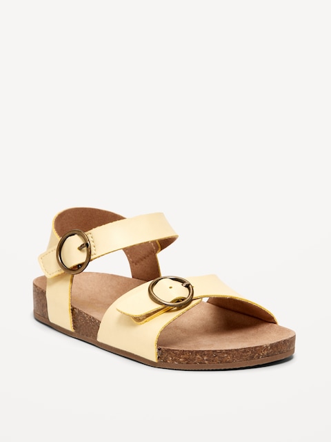 Faux-Leather Buckled Strap Sandals for Toddler Girls