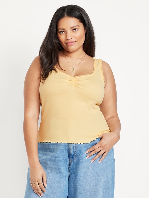 Image number 7 showing, Ribbed Cinched-Front Tank Top