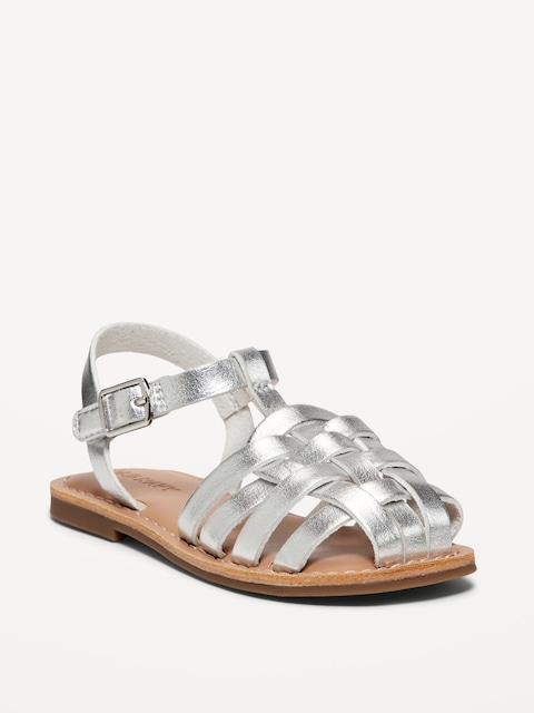 Faux-Leather Fisherman Sandals for Toddler Girls