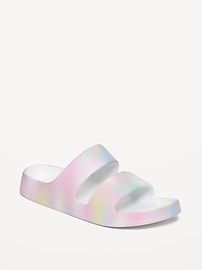 Image number 1 showing, Double-Strap Slide Sandals for Girls (Partially Plant-Based)