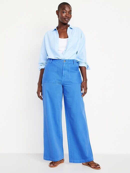 Image number 4 showing, High-Waisted Baggy Wide-Leg Jeans