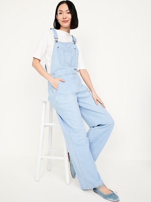 Image number 3 showing, Baggy Wide-Leg Jean Overalls